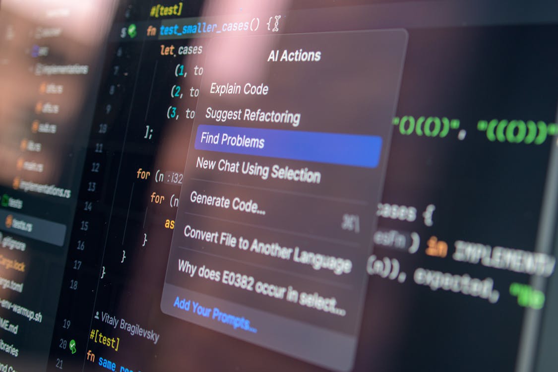 AI-assisted code debugging on a developer screen